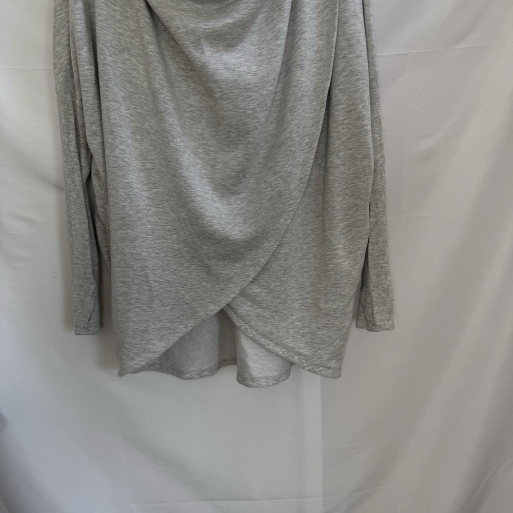 Athleta Hoodie Womens Large Gray Wrap Front Cowl Neck Lightweight Modal Knit - Picture 3 of 13